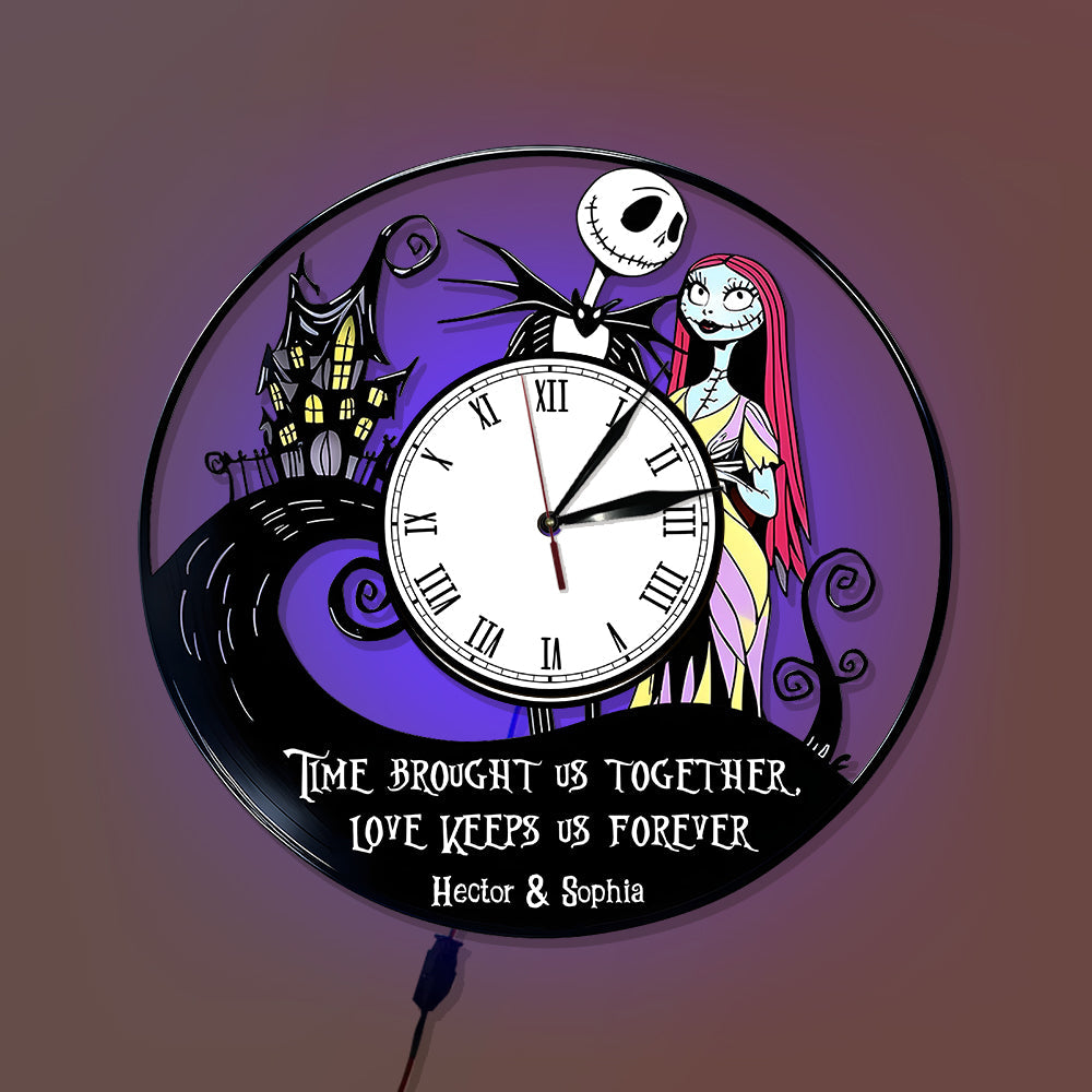 Time Flies - Personalized Nightmare LED Light Wall Clock