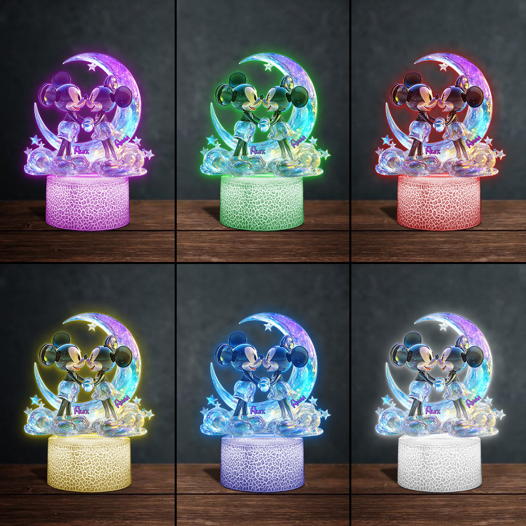 Love You To The Moon - Personalized Mouse Shaped Plaque Light Base