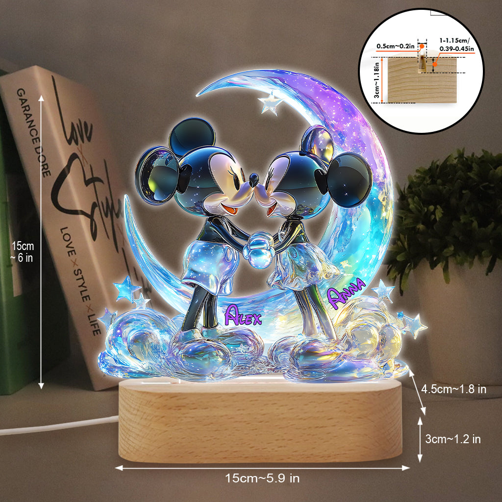 Love You To The Moon - Personalized Mouse Shaped Plaque Light Base