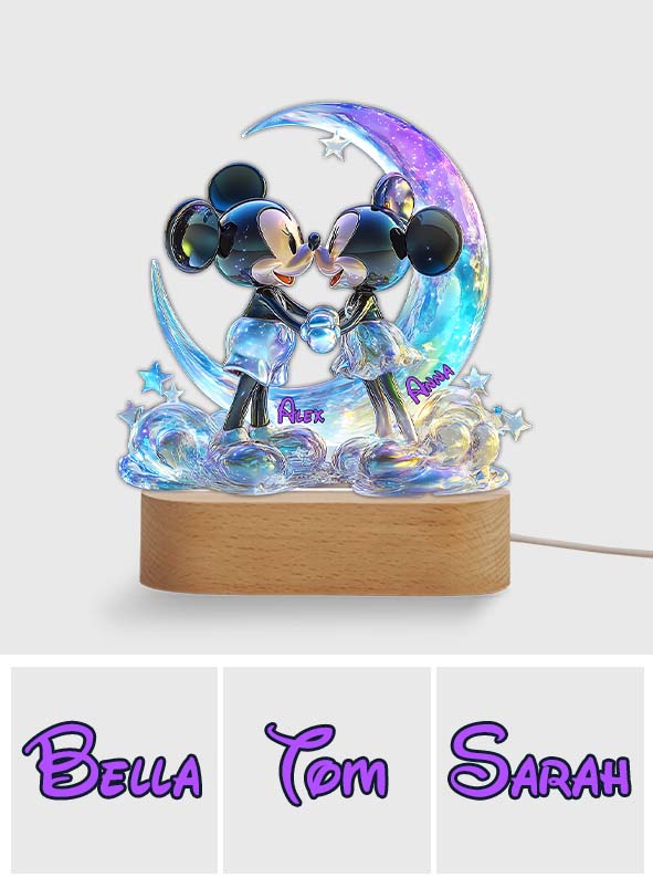 Love You To The Moon - Personalized Mouse Shaped Plaque Light Base