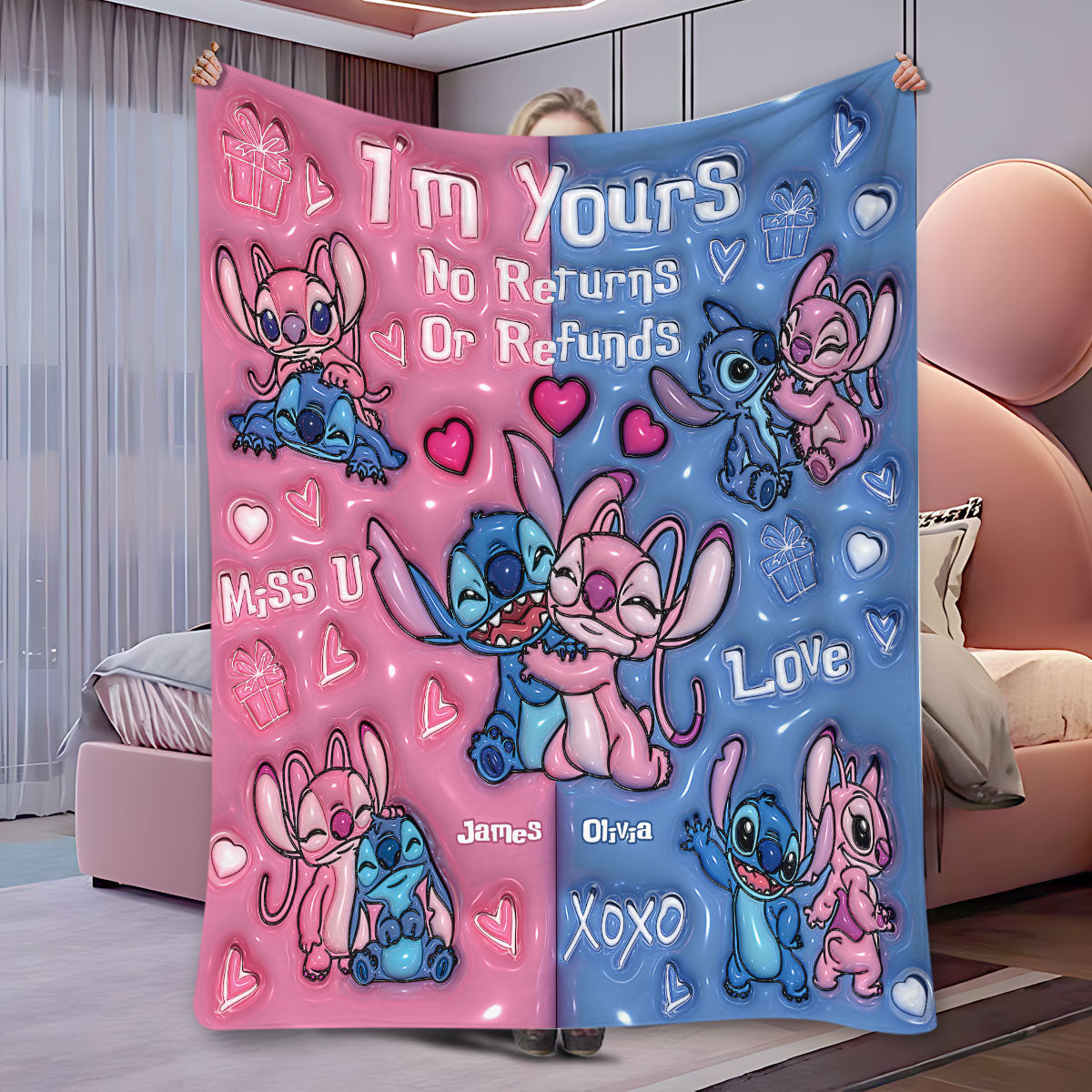 I'm Yours No Returns No Refunds - Personalized Ohana Blanket