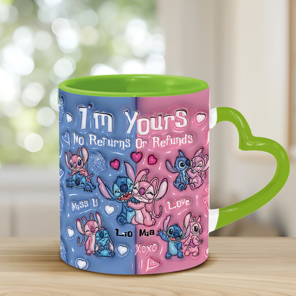 I'm Yours No Returns No Refunds - Personalized Ohana Heart Handle Mug
