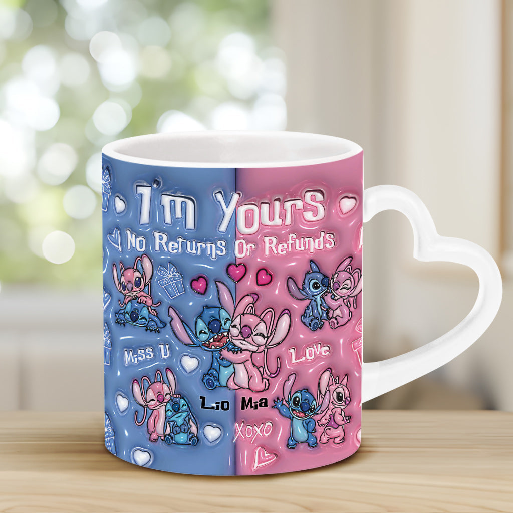 I'm Yours No Returns No Refunds - Personalized Ohana Heart Handle Mug