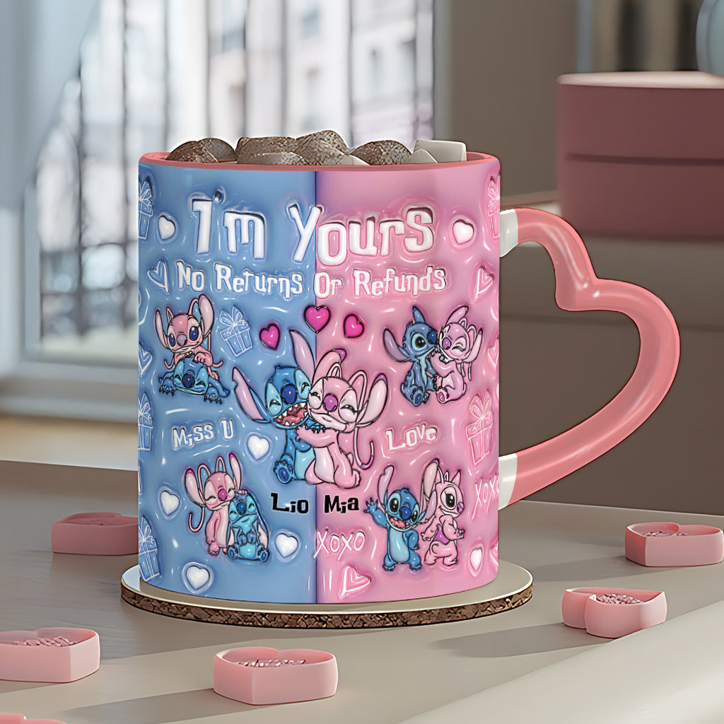 I'm Yours No Returns No Refunds - Personalized Ohana Heart Handle Mug