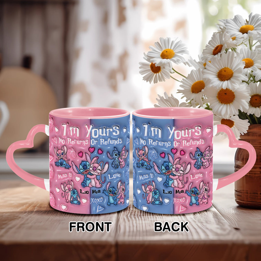 I'm Yours No Returns No Refunds - Personalized Ohana Heart Handle Mug