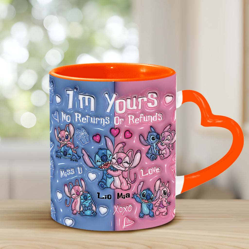 I'm Yours No Returns No Refunds - Personalized Ohana Heart Handle Mug