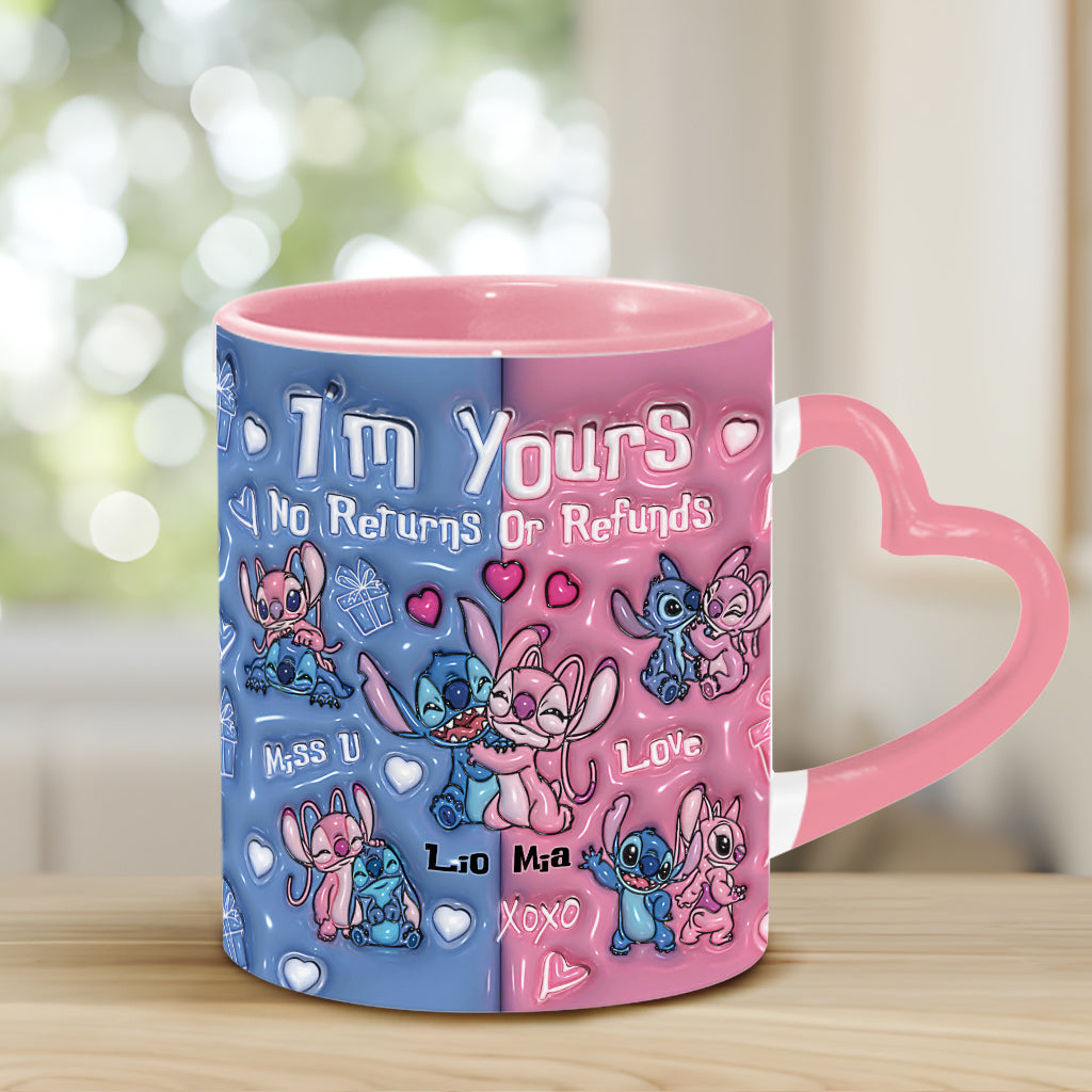 I'm Yours No Returns No Refunds - Personalized Ohana Heart Handle Mug