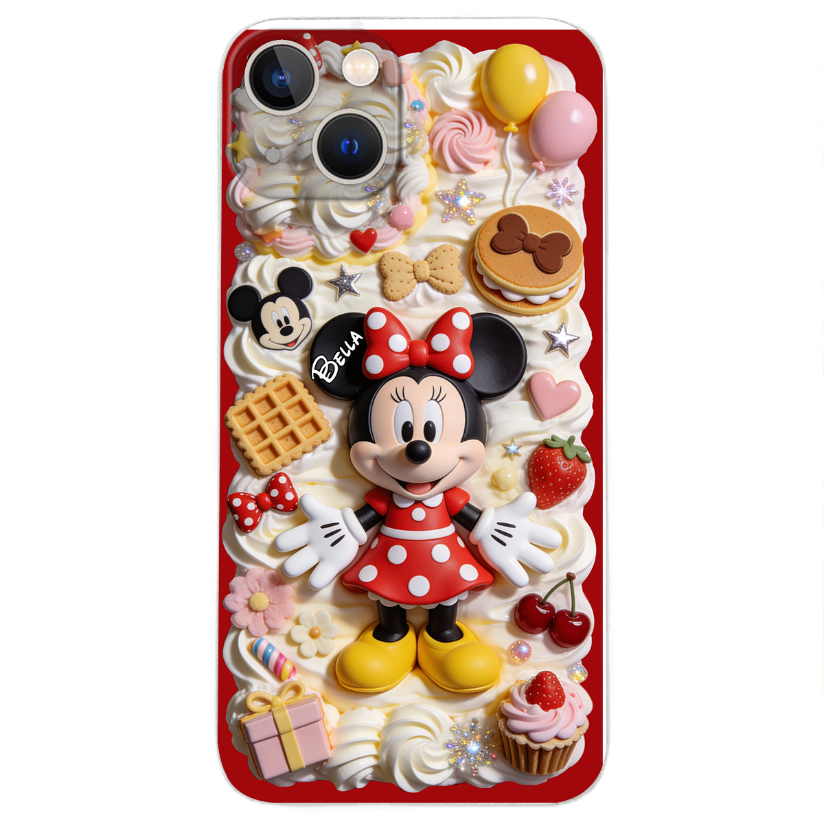 Sweet Magic - Personalized Mouse 3D Embossed Leather Phone Case
