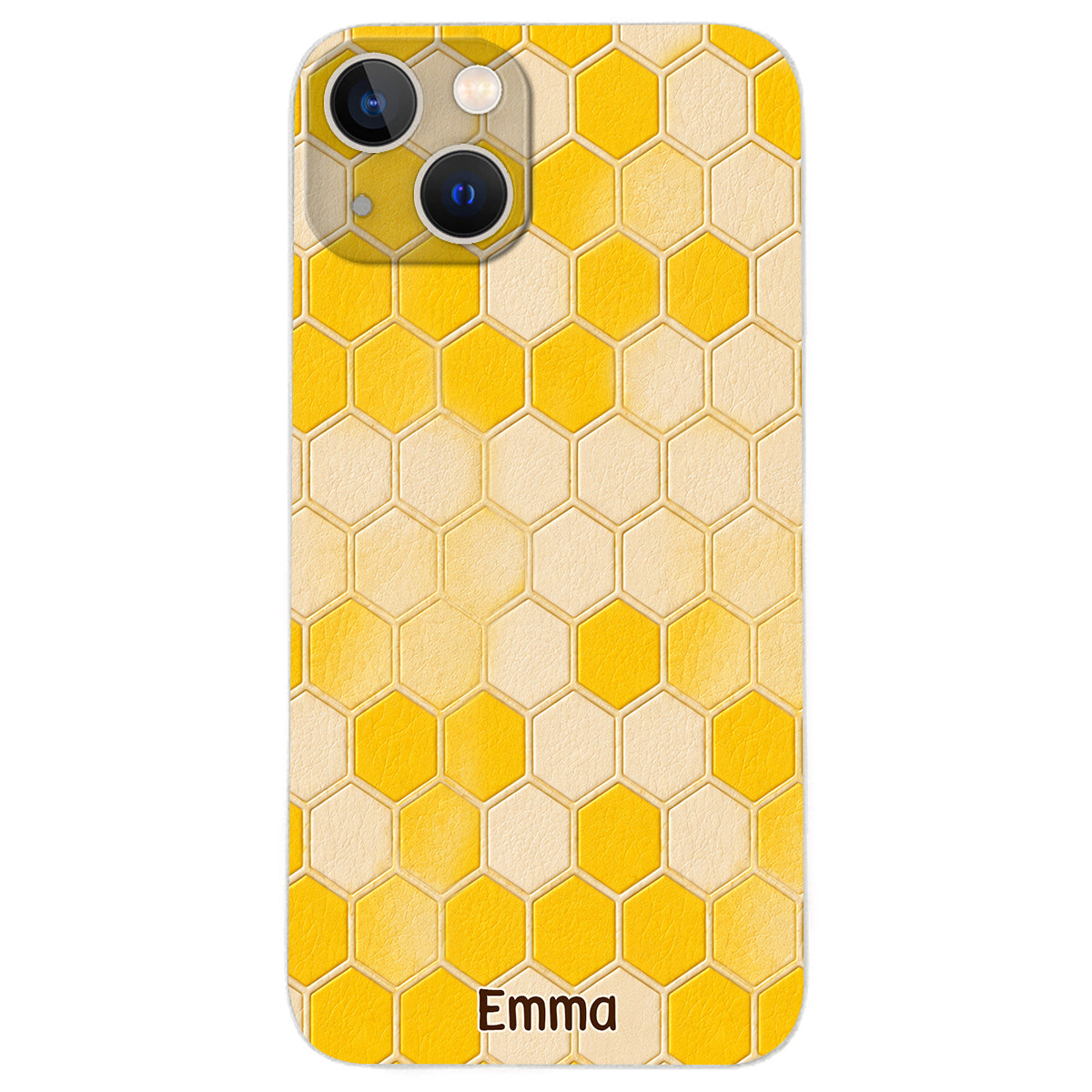 Winnie Friends Leather Case & Dangling Charm - Personalized Yellow Bear 3D Embossed Leather Phone Case