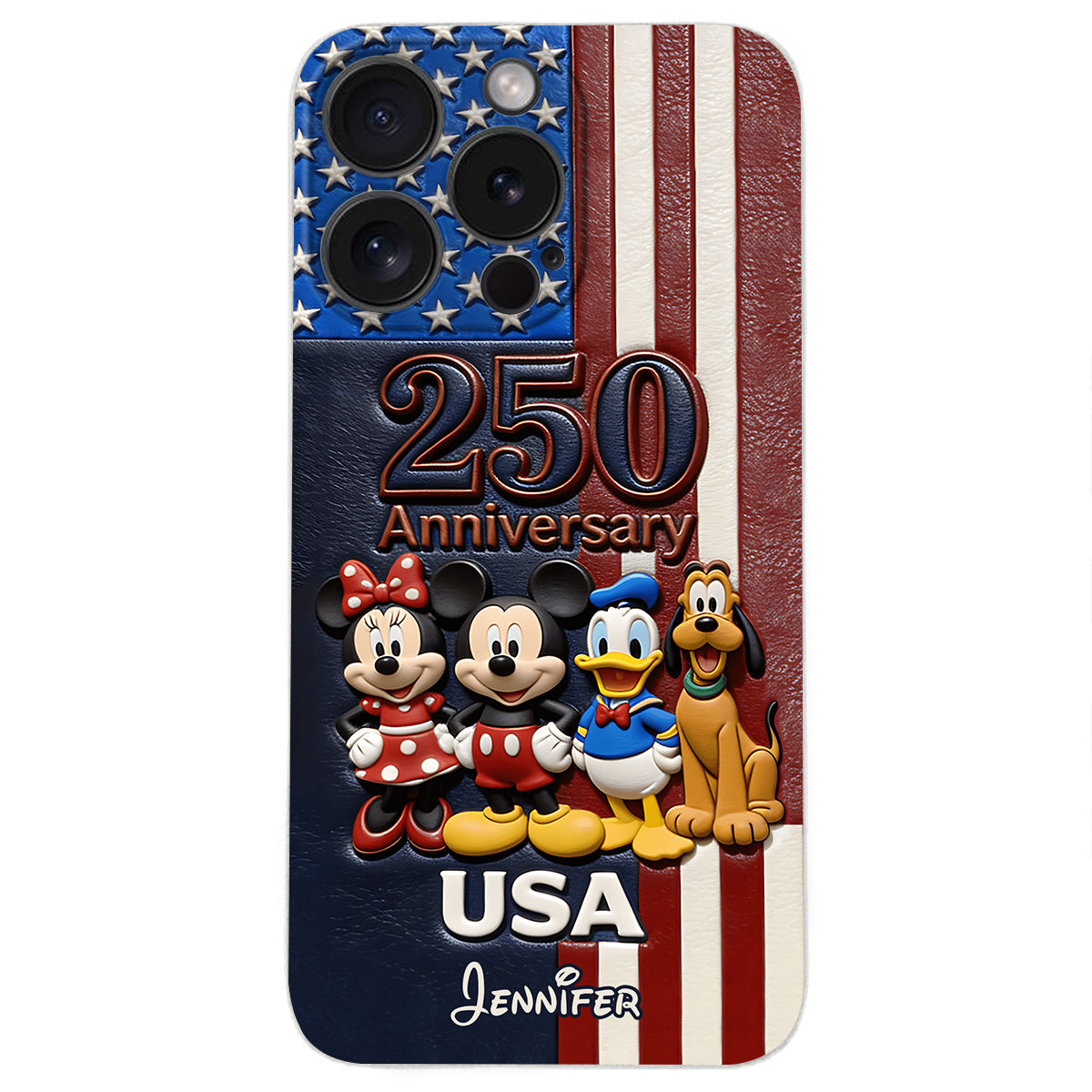 Friends 250 Anniversary - Personalized Mouse 3D Embossed Leather Phone Case