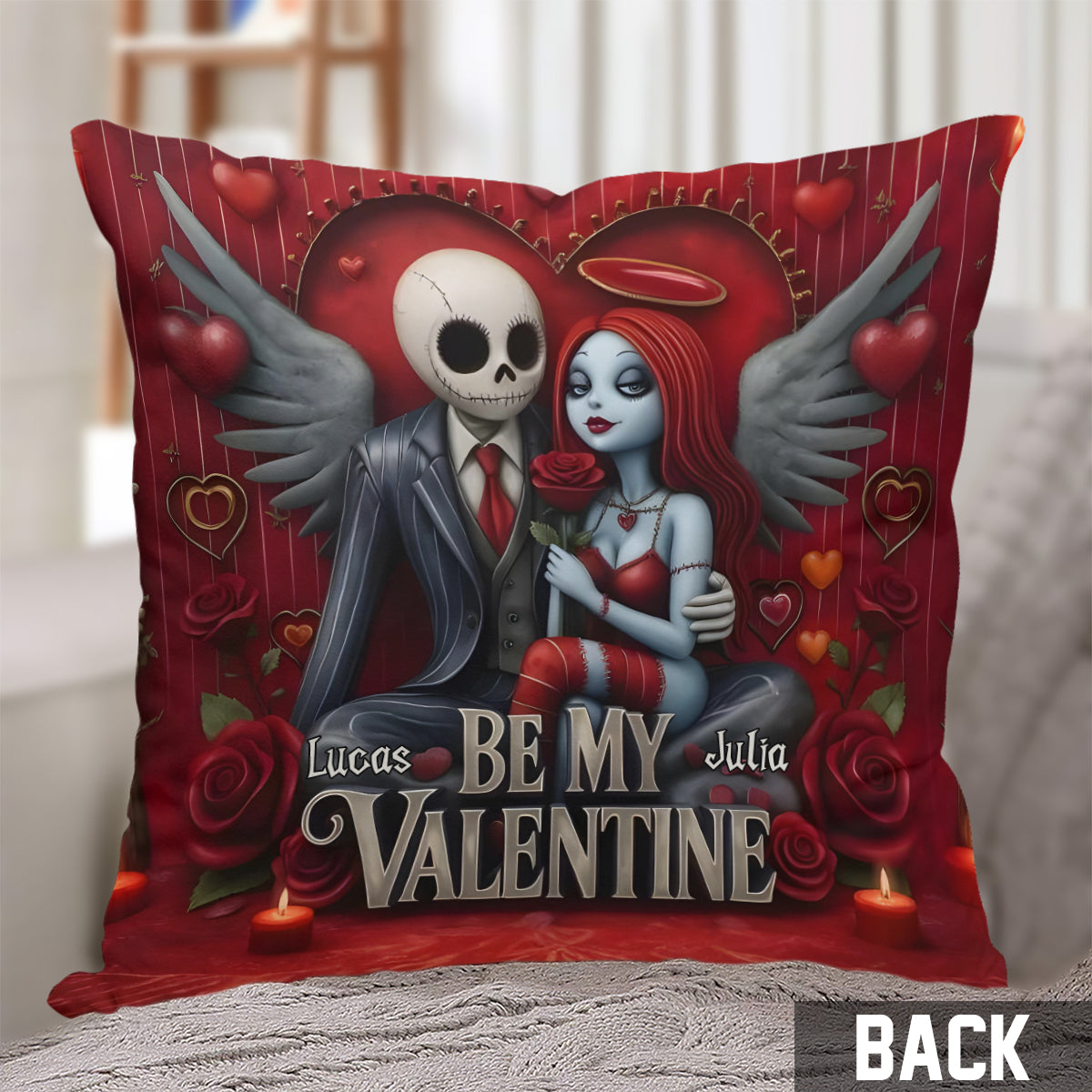 Be My Valentine - Personalized Nightmare Throw Pillow