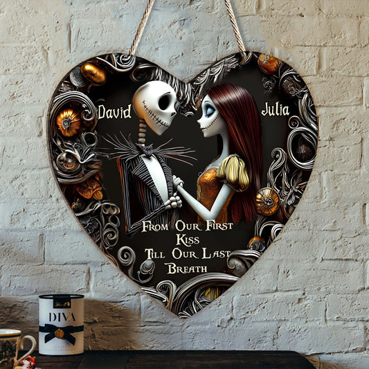 From Our First Kiss - Personalized Nightmare Custom Shaped Wood Sign