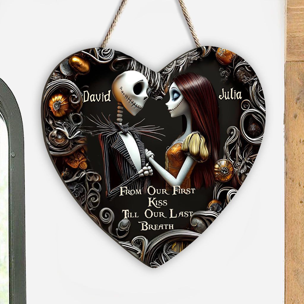 From Our First Kiss - Personalized Nightmare Custom Shaped Wood Sign