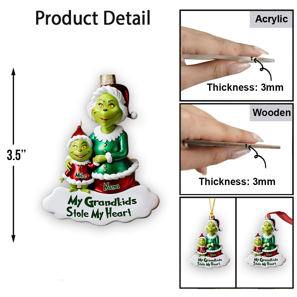 My Grandkids Stole My Heart - Personalized Grandma Ornament
