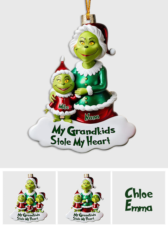 My Grandkids Stole My Heart - Personalized Grandma Ornament