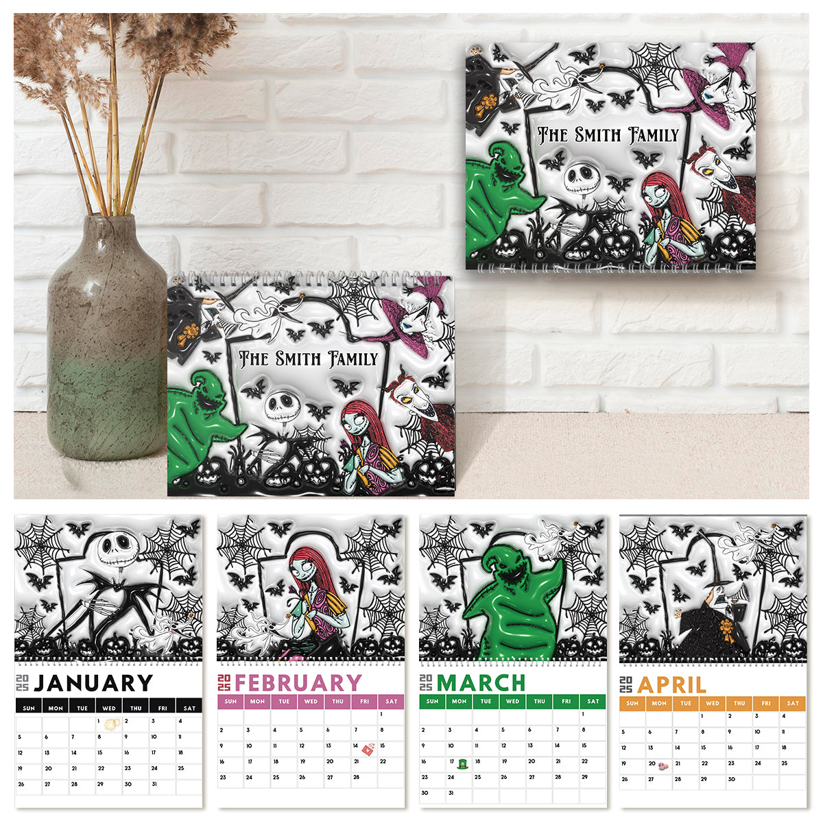 Nightmare Family - Personalized Nightmare Wall Calendar & Desk Calendar