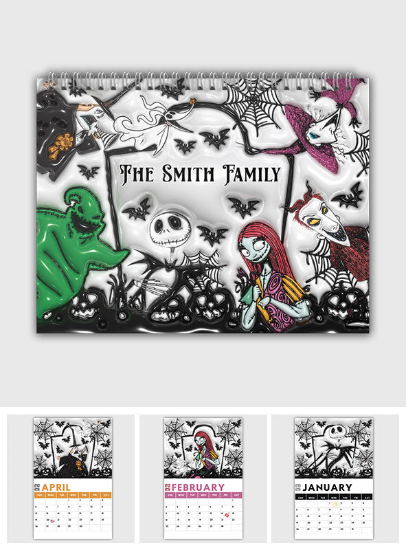 Nightmare Family - Personalized Nightmare Wall Calendar & Desk Calendar
