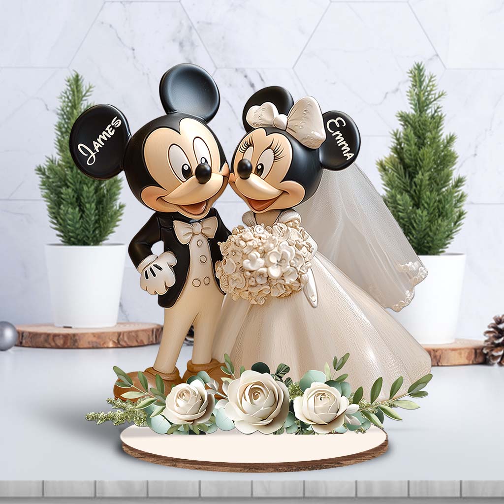 Cute Mouse Couple - Personalized Mouse Freestanding Wood Plaque