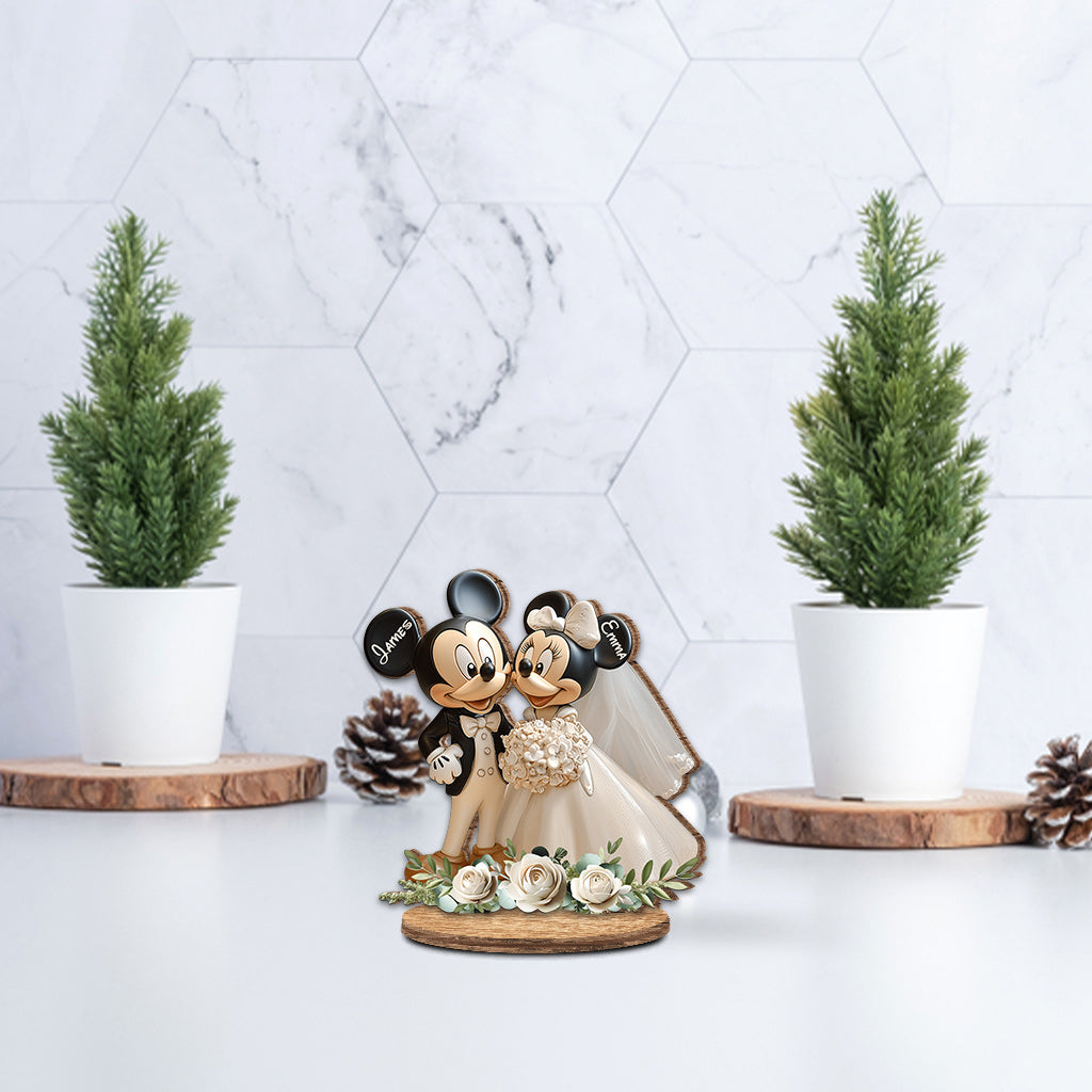 Cute Mouse Couple - Personalized Mouse Freestanding Wood Plaque