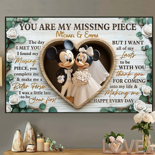 You Are My Missing Piece - Personalized Mouse Canvas And Poster