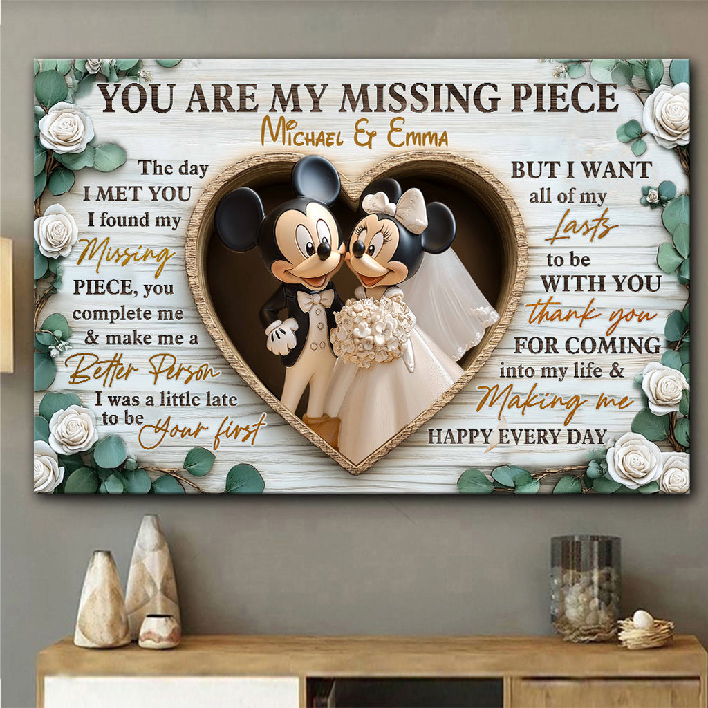 You Are My Missing Piece - Personalized Mouse Canvas And Poster