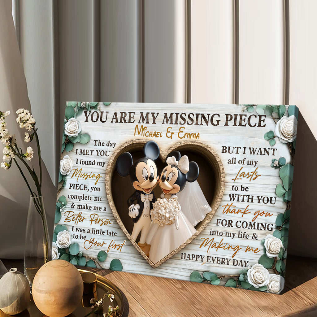 You Are My Missing Piece - Personalized Mouse Canvas And Poster