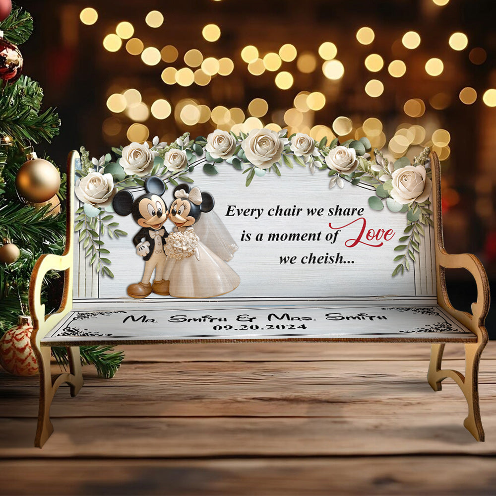 Every Chair We Share - Personalized Mouse Wooden Bench