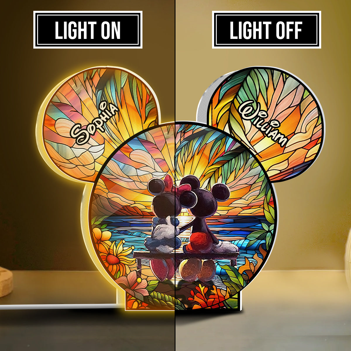 Romantic Love - Personalized Mouse Shaped Light Box