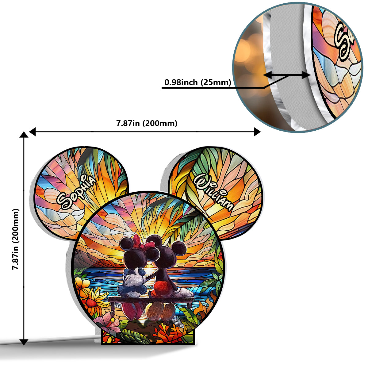 Romantic Love - Personalized Mouse Shaped Light Box