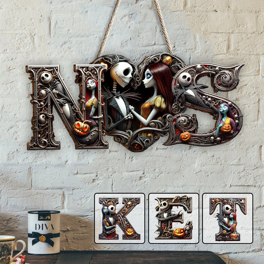 Till Death Do Us Part - Personalized Nightmare Custom Shaped Wood Sign