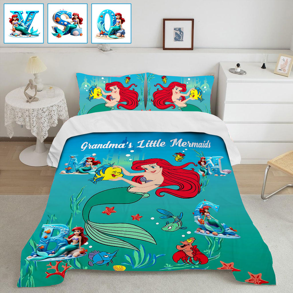 Grandma's Little Mermaids - Personalized Mouse Bedding Set