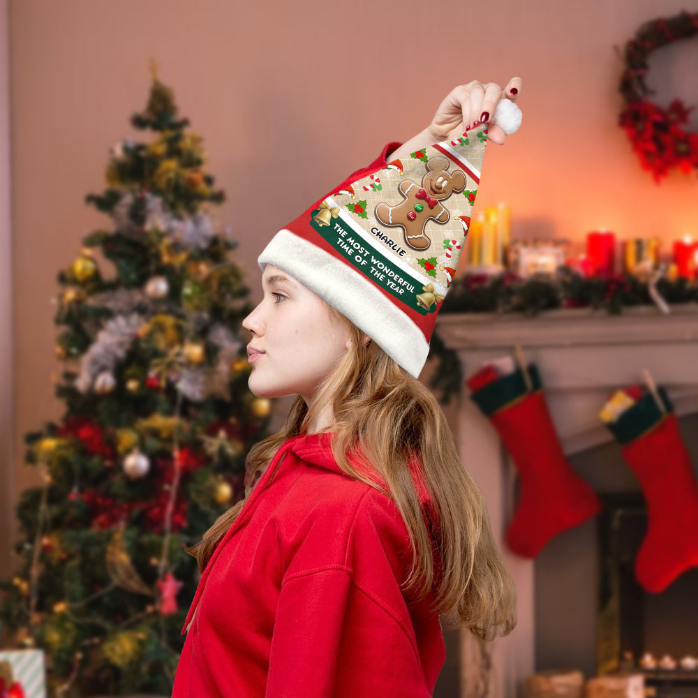 The Most Wonderful Time Of The Year - Personalized Mouse Santa Claus Hat