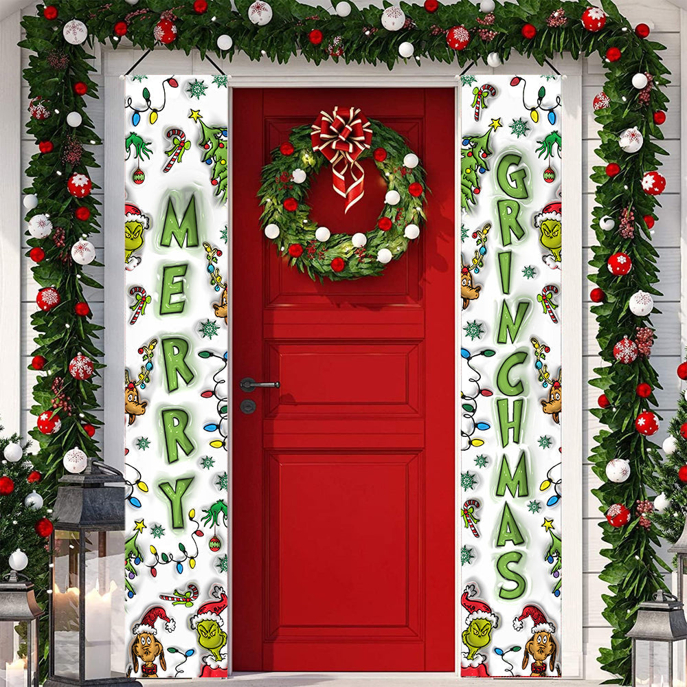 Merry Grinchmas - Personalized Stole Christmas Porch Sign