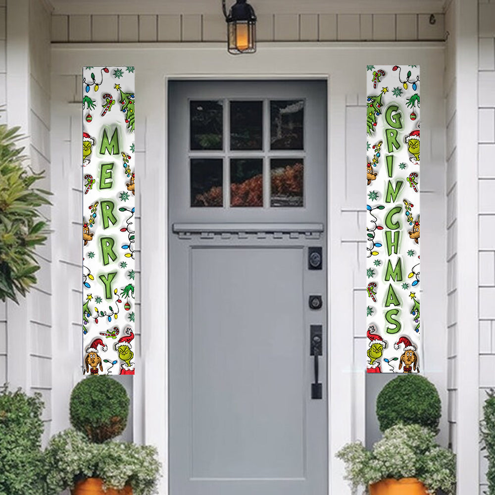 Merry Grinchmas - Personalized Stole Christmas Porch Sign