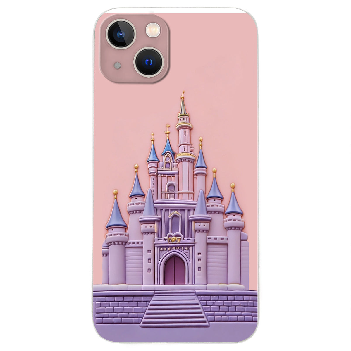 Magical Castle Friends Leather Phone Case & Charm Set - Personalized Mouse 3D Embossed Leather Phone Case