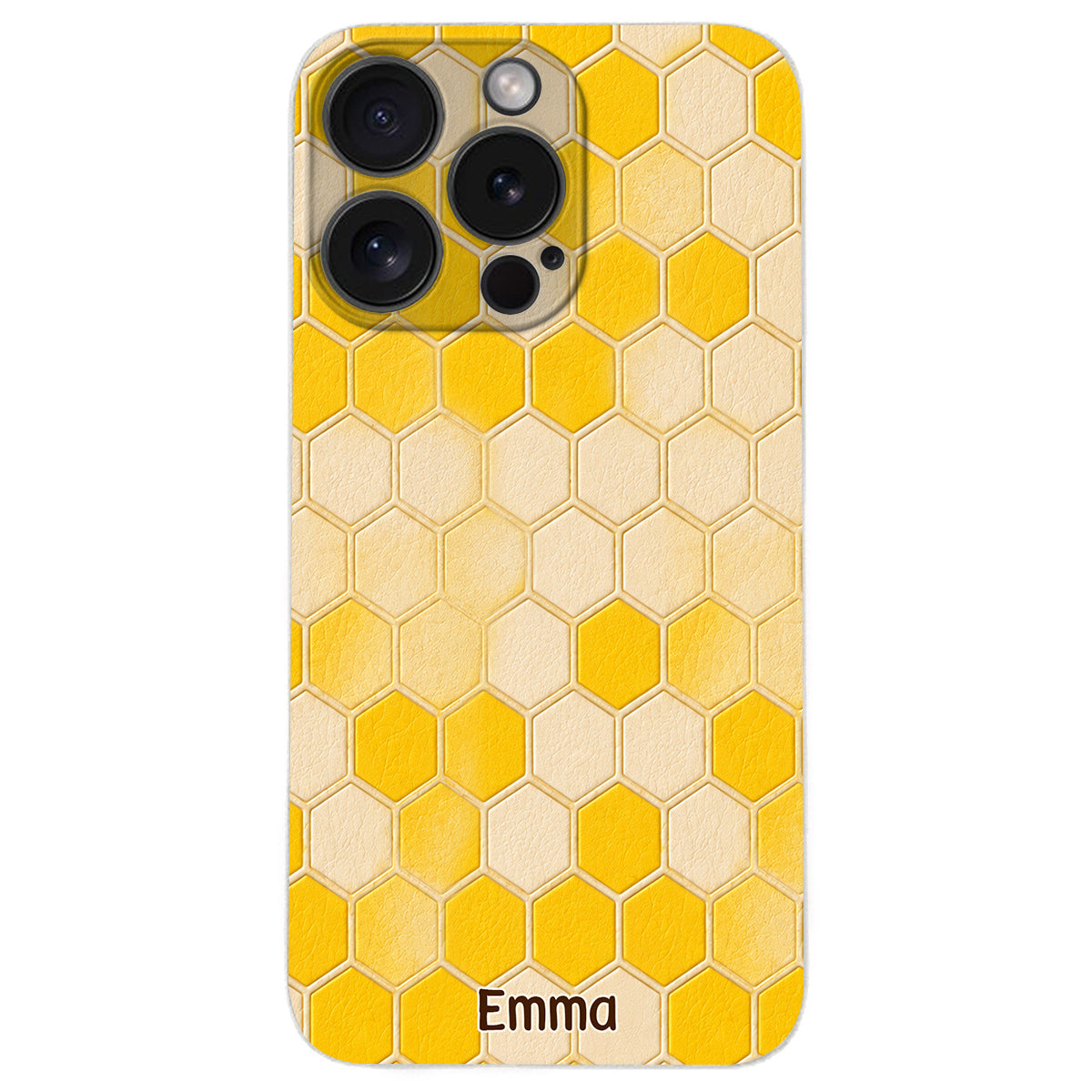 Winnie Friends Leather Case & Dangling Charm - Personalized Yellow Bear 3D Embossed Leather Phone Case
