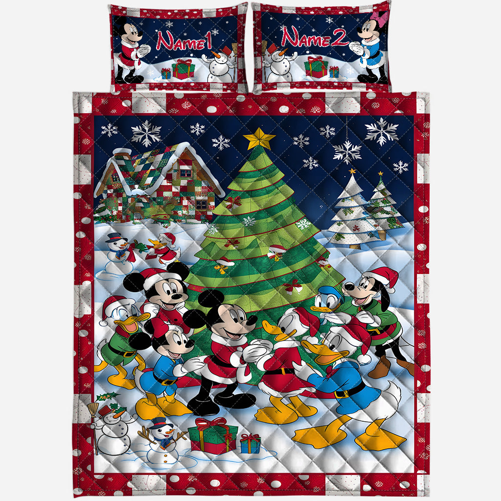 Merry Christmas - Personalized Mouse Quilt Set