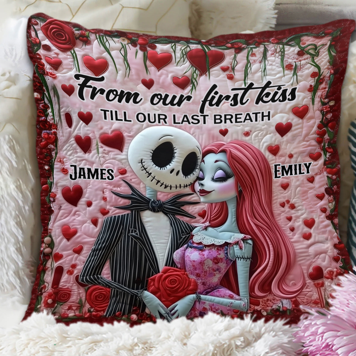From Our First Kiss - Personalized Nightmare Throw Pillow
