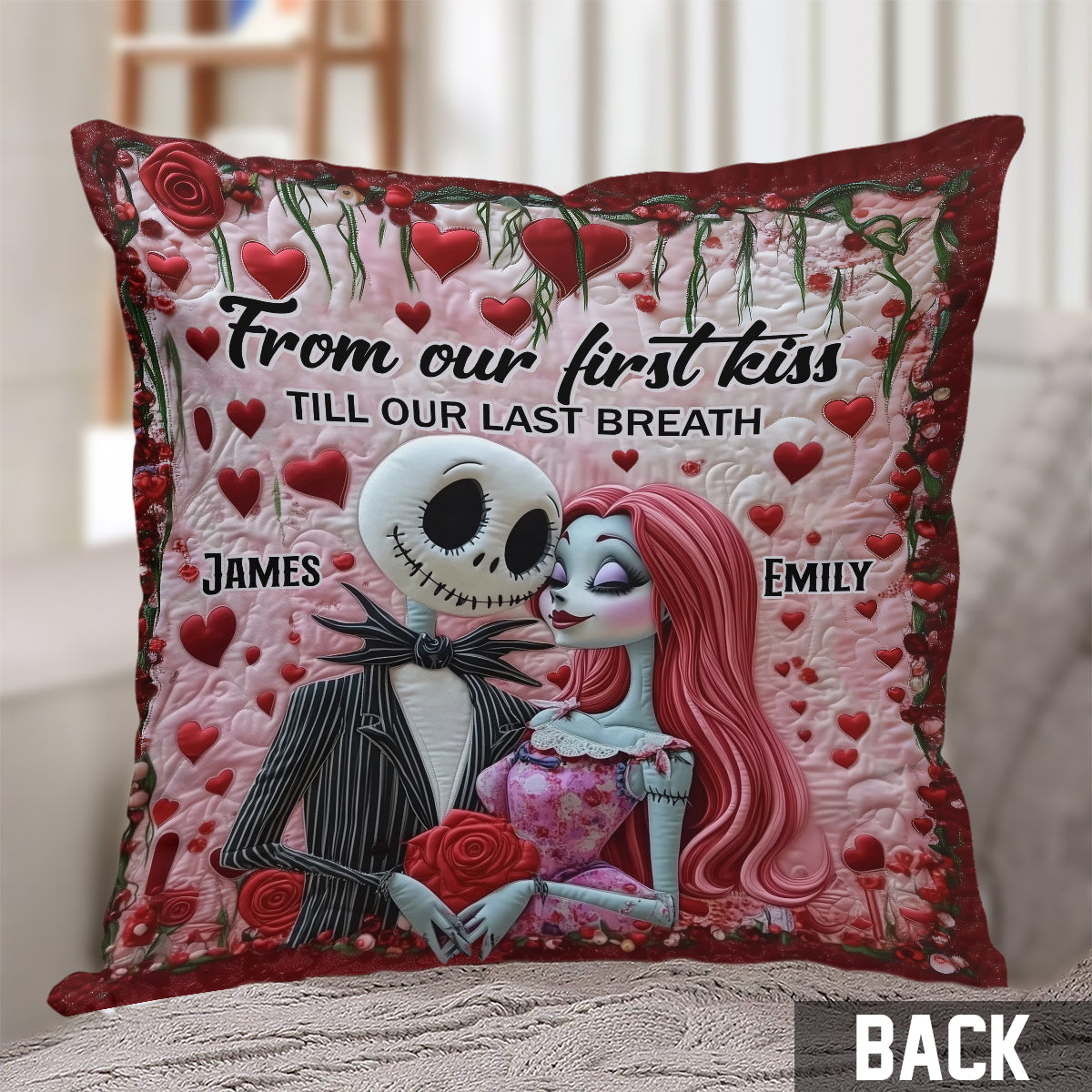 From Our First Kiss - Personalized Nightmare Throw Pillow