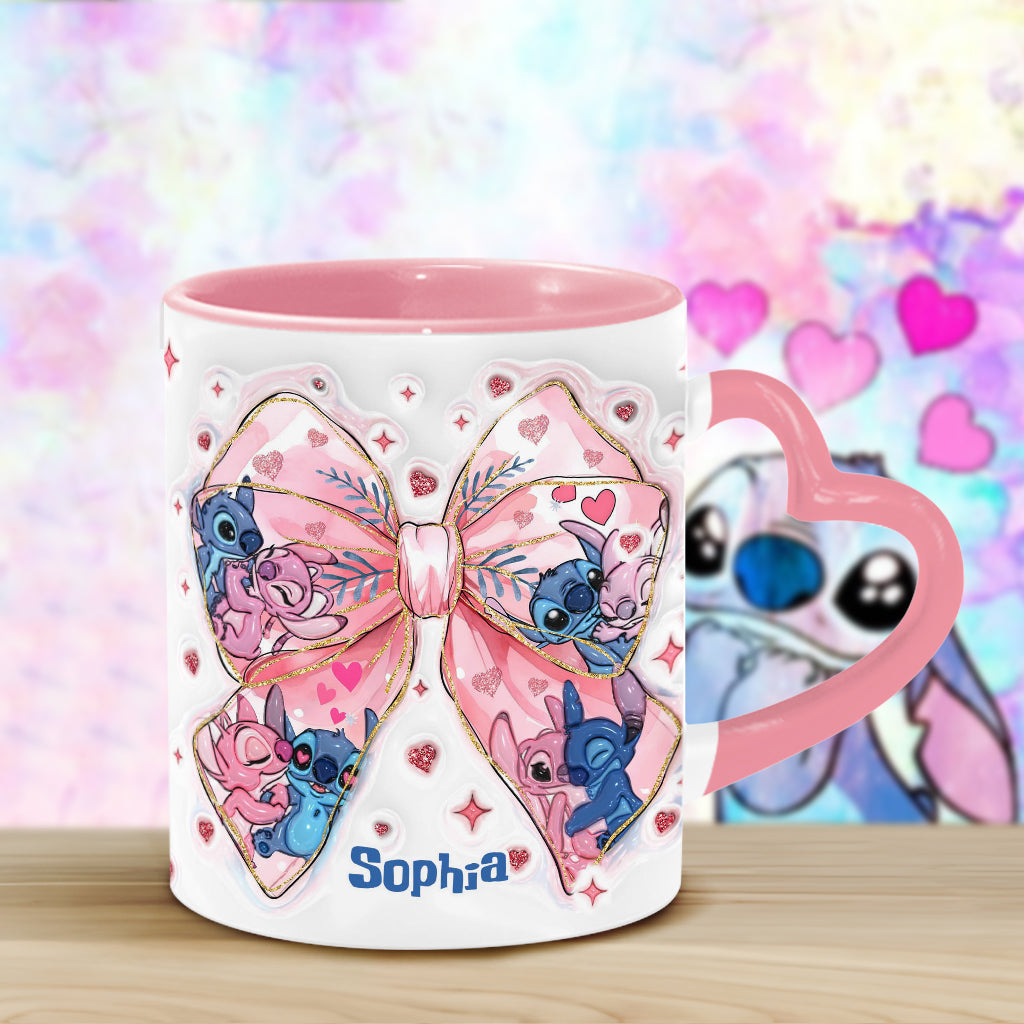 Ohana Means Family - Personalized Ohana Heart Handle Mug