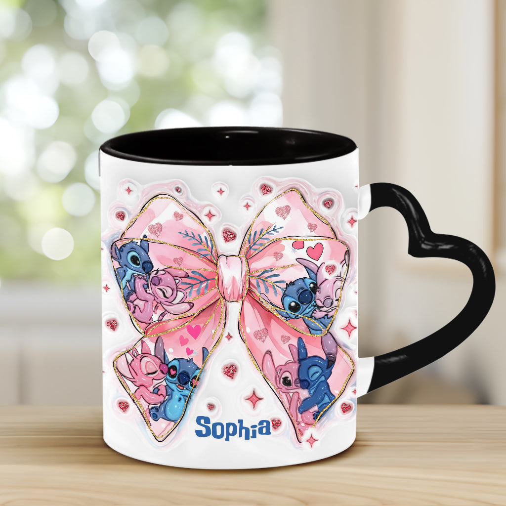 Ohana Means Family - Personalized Ohana Heart Handle Mug