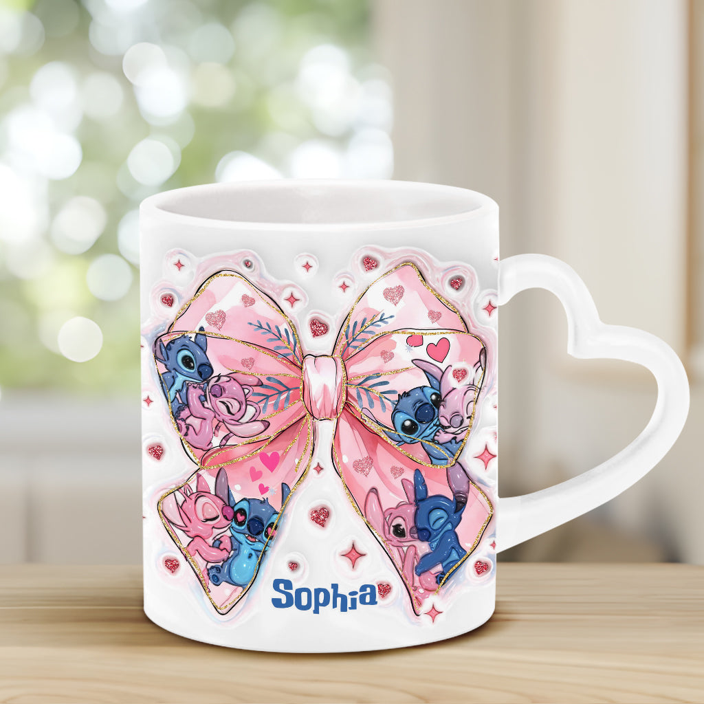 Ohana Means Family - Personalized Ohana Heart Handle Mug