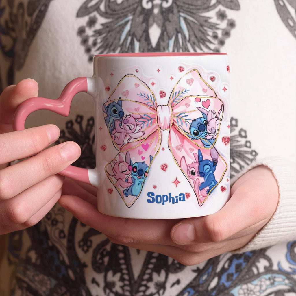 Ohana Means Family - Personalized Ohana Heart Handle Mug