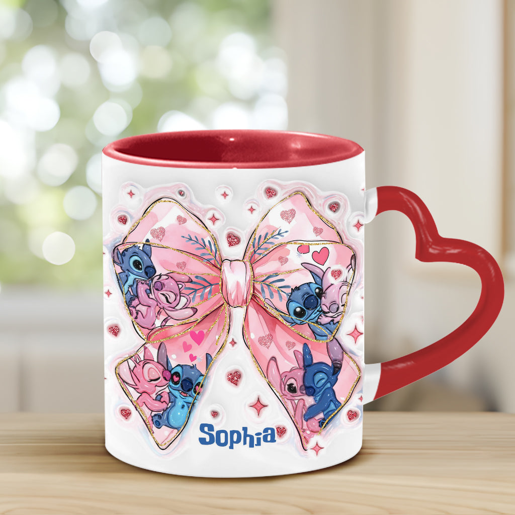 Ohana Means Family - Personalized Ohana Heart Handle Mug