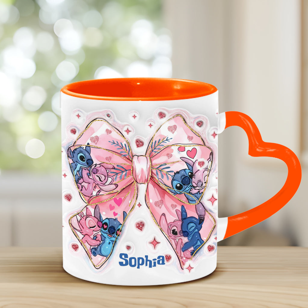 Ohana Means Family - Personalized Ohana Heart Handle Mug