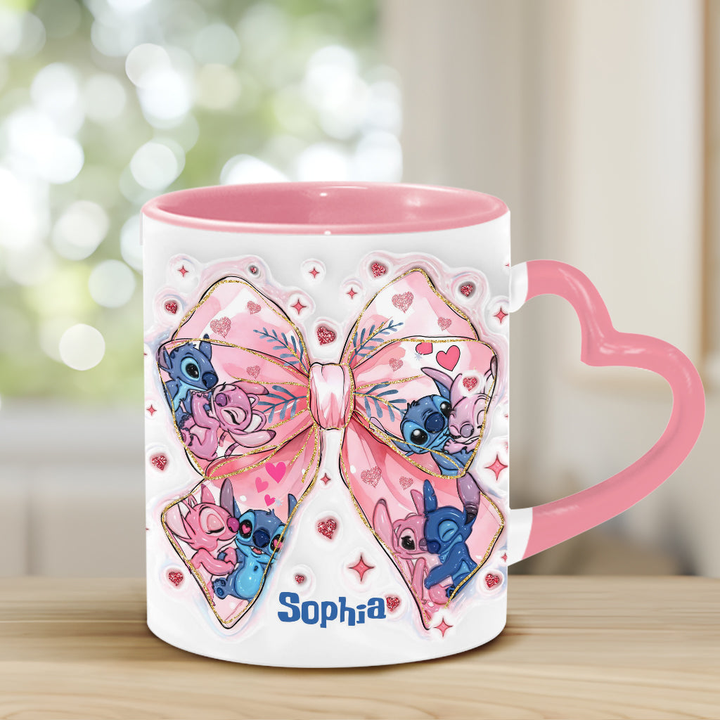 Ohana Means Family - Personalized Ohana Heart Handle Mug