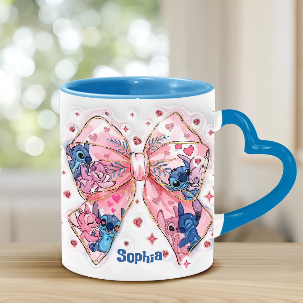 Ohana Means Family - Personalized Ohana Heart Handle Mug