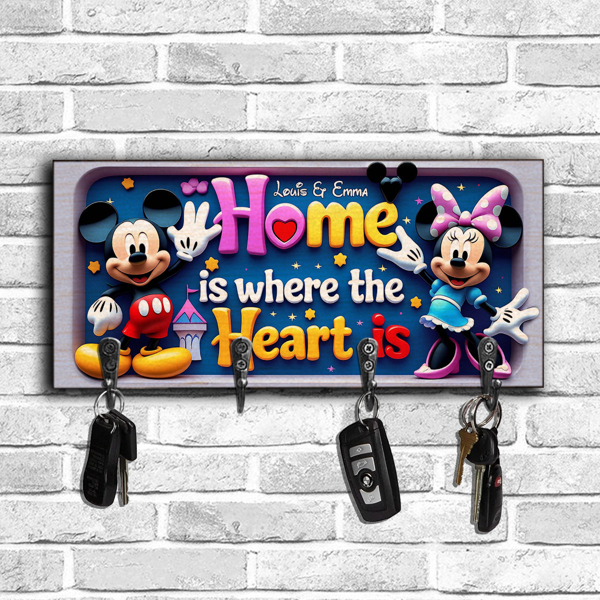 Home Is Where The Heart Is - Personalized Family Key Rack