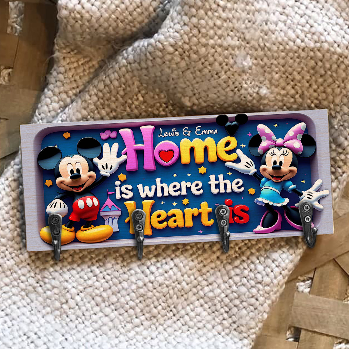 Home Is Where The Heart Is - Personalized Family Key Rack