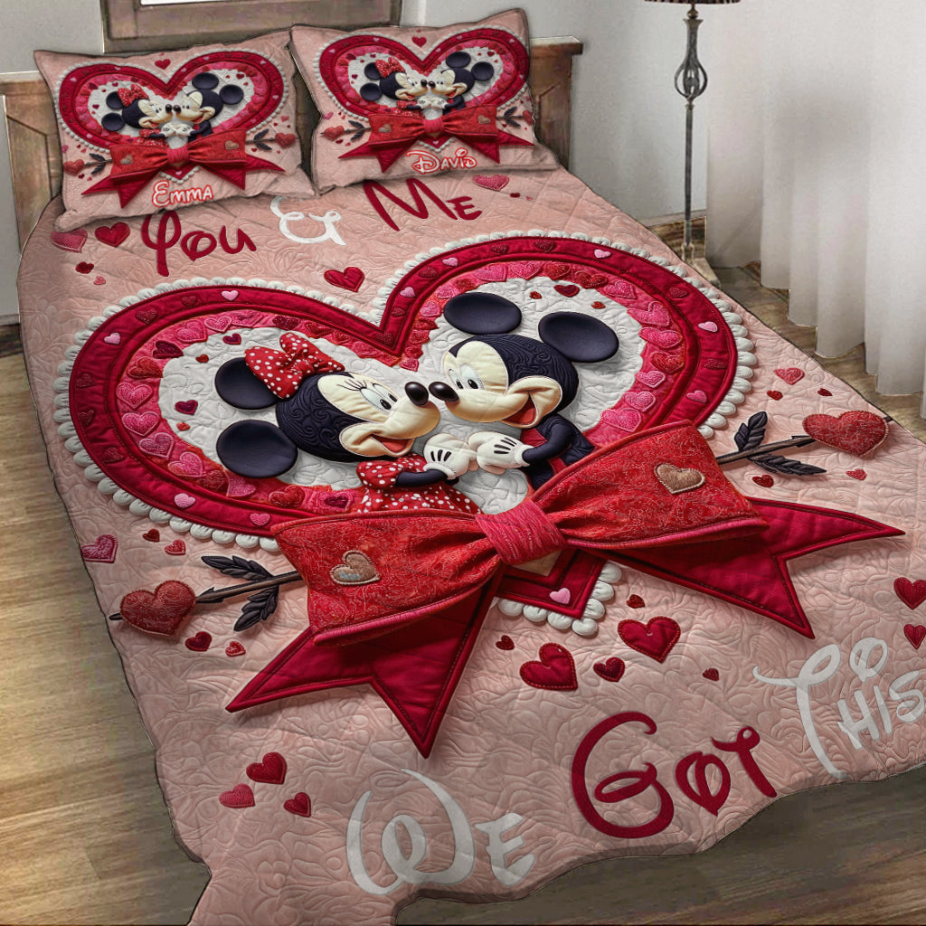You & Me We Got This - Personalized Mouse Quilt Set